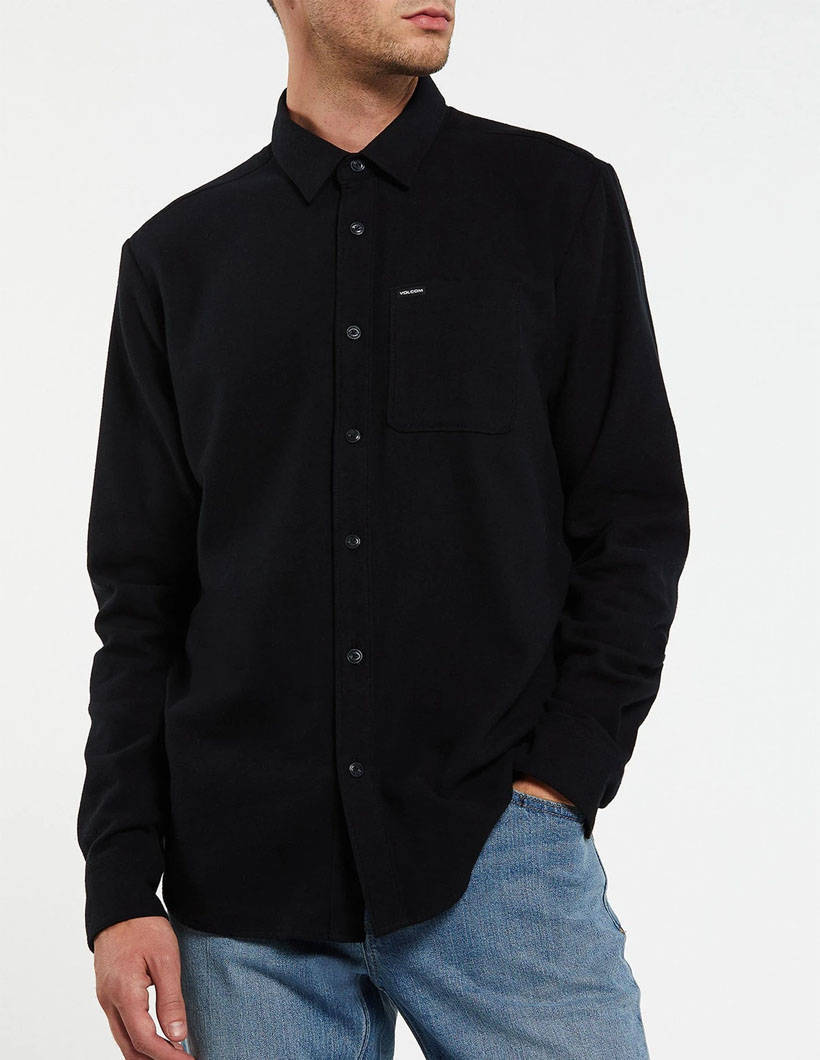 Volcom Shirt Caden Solid L/S Black - Impact shop action sport store