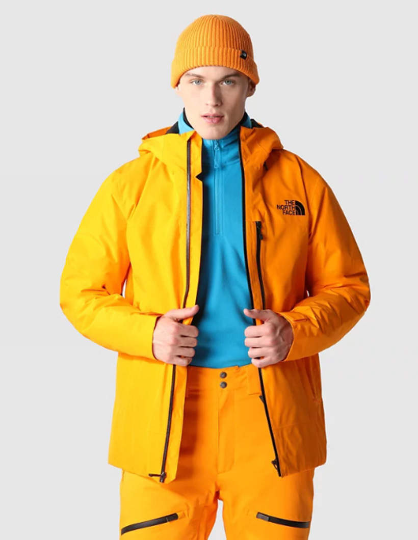 The North Face Men's Descendit Snowboard Jacket Cone Orange - Impact ...