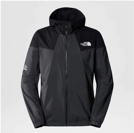 Immagine di Giacca Wind Track con Cappuccio Nera e Grigia da Uomo The North face