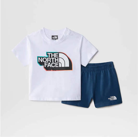 Immagine di Completo Cotton Summer Bianco/Blu da Neonato The North Face