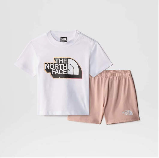 Immagine di Completo Cotton Summer Bianco/Rosa da Neonato The North Face