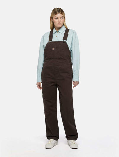 Immagine di Salopette Duck Canvas Classica Marrone Scuro da Donna Dickies