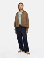 Picture of Felpa Zip con Cappuccio Oakport Marrone Fungo da Donna Dickies