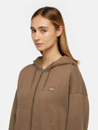 Picture of Felpa Zip con Cappuccio Oakport Marrone Fungo da Donna Dickies