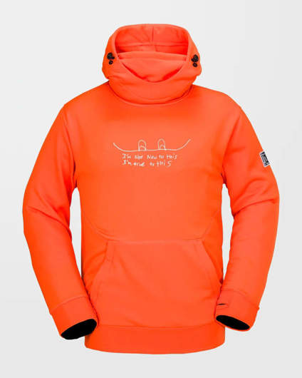 Immagine di Felpa da Snowboard Hydro Riding Arancio Fiamma da Uomo Volcom